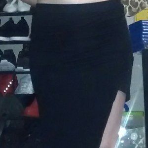 Asymmetrical black skirt